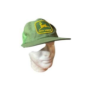 Vintage John Deere Trucker Hat Cap Made USA 80s K Products Patch SnapBack Farm